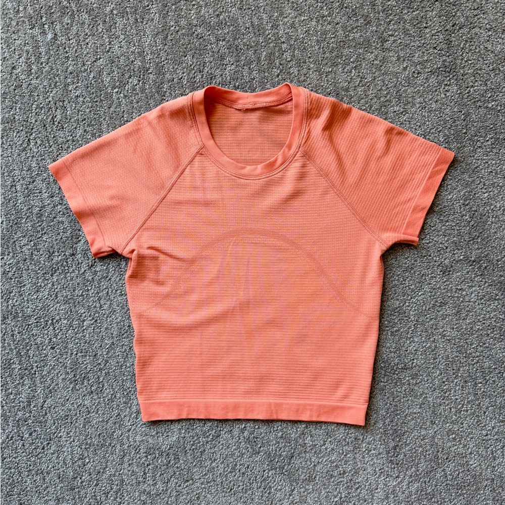 lululemon athletica Orange Short Sleeve Tee